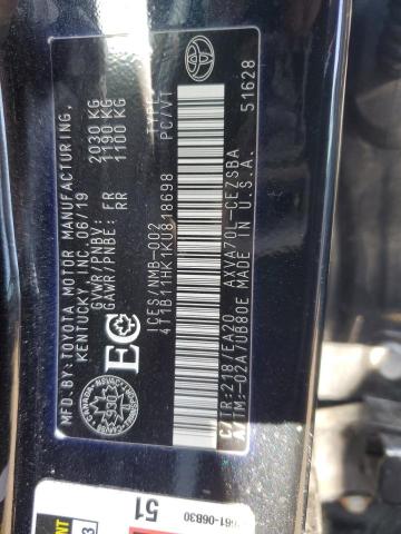 2019 TOYOTA CAMRY L - 4T1B11HK1KU818698