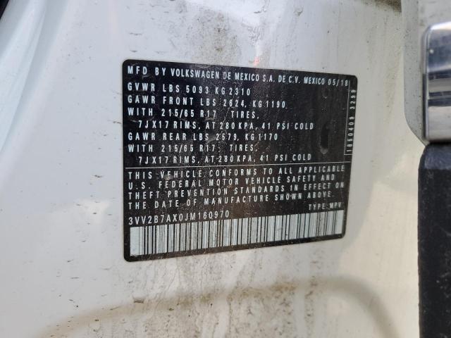 2018 VOLKSWAGEN TIGUAN SE 3VV2B7AX0JM160970