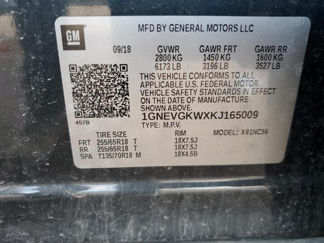 2019 CHEVROLET TRAVERSE L - 1GNEVGKWXKJ165009