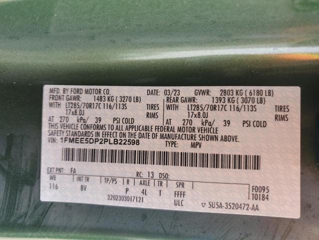 2023 FORD BRONCO BAS - 1FMEE5DP2PLB22598