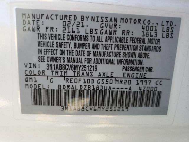 2021 NISSAN SENTRA SV - 3N1AB8CV6MY251219