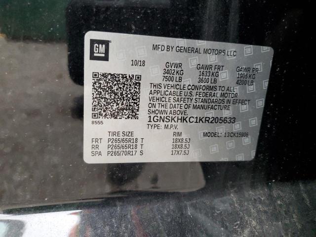 2019 CHEVROLET SUBURBAN K - 1GNSKHKC1KR205633