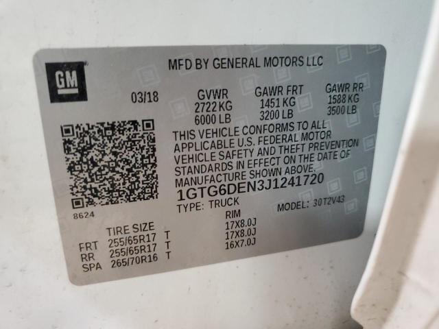 2018 GMC CANYON SLT 1GTG6DEN3J1241720
