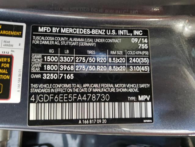 2015 MERCEDES-BENZ GL 450 4MA - 4JGDF6EE5FA478730