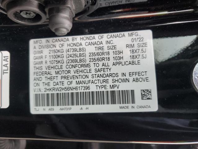 2022 HONDA CR-V EX 2HKRW2H56NH617396