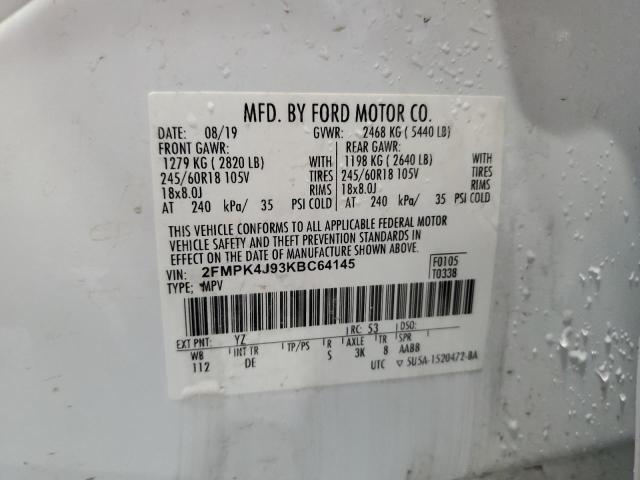 2019 FORD EDGE SEL - 2FMPK4J93KBC64145