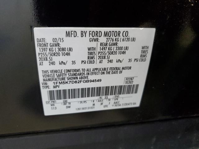 2015 FORD EXPLORER X - 1FM5K7D82FGB94549