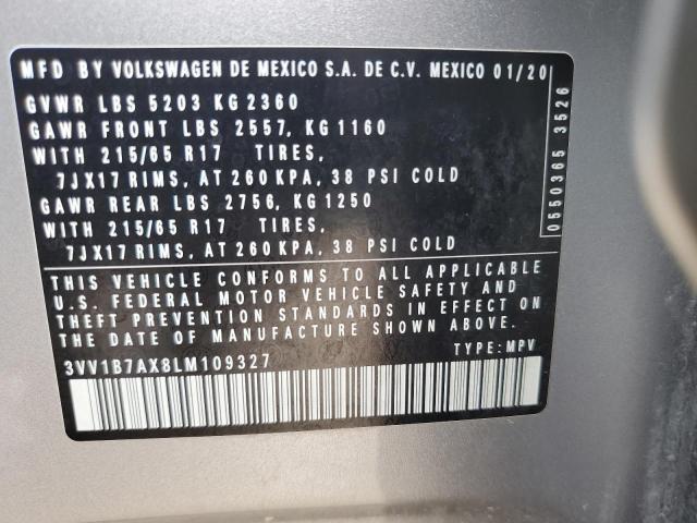 2020 VOLKSWAGEN TIGUAN S 3VV1B7AX8LM109327