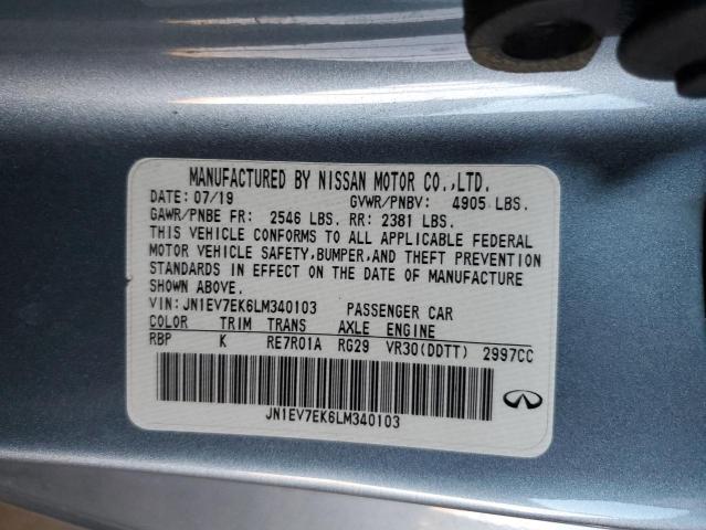 2020 INFINITI Q60 PURE JN1EV7EK6LM340103