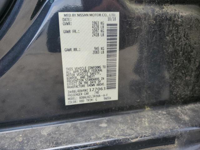 2019 NISSAN ALTIMA SV - 1N4BL4DV4KC127063