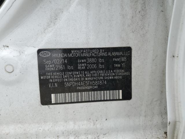 2015 HYUNDAI ELANTRA SE - 5NPDH4AE5FH581874