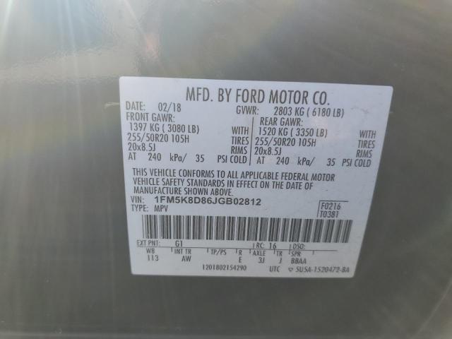 2018 FORD EXPLORER X - 1FM5K8D86JGB02812