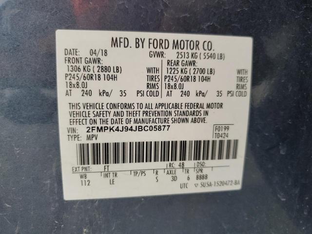 2018 FORD EDGE SEL - 2FMPK4J94JBC05877