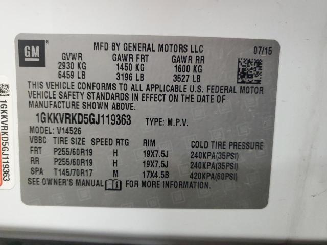 2016 GMC ACADIA SLT 1GKKVRKD5GJ119363