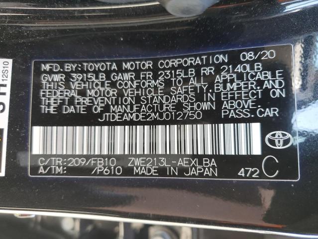 2021 TOYOTA COROLLA LE - JTDEAMDE2MJ012750