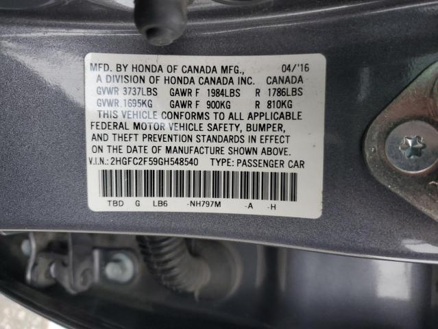 2016 HONDA CIVIC LX - 2HGFC2F59GH548540