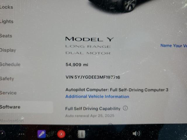 2021 TESLA MODEL Y 5YJYGDEE3MF197716
