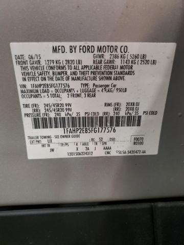 2015 FORD TAURUS SEL 1FAHP2E85FG177576