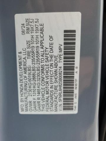 2025 HONDA ODYSSEY TO 5FNRL6H82SB008214