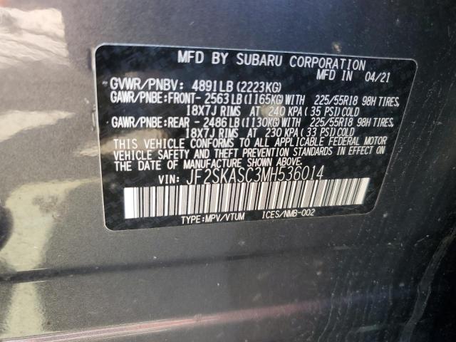 2021 SUBARU FORESTER L JF2SKASC3MH536014