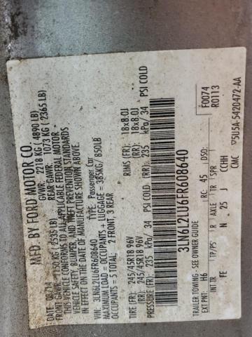 2015 LINCOLN MKZ HYBRID 3LN6L2LU6FR608640