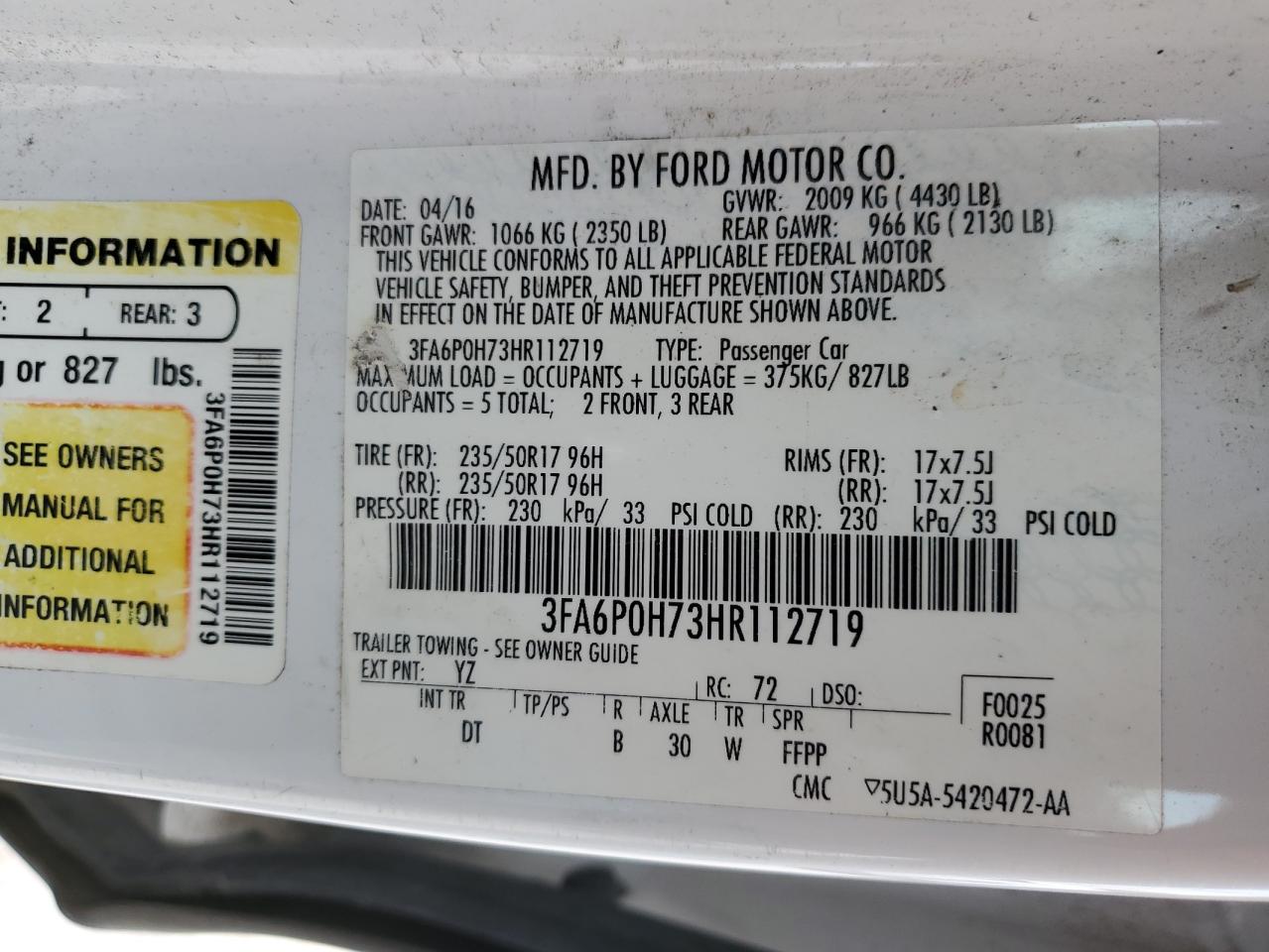 Ford Fusion se 2017