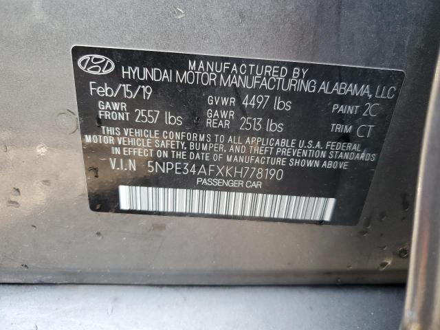 2019 HYUNDAI SONATA LIM - 5NPE34AFXKH778190