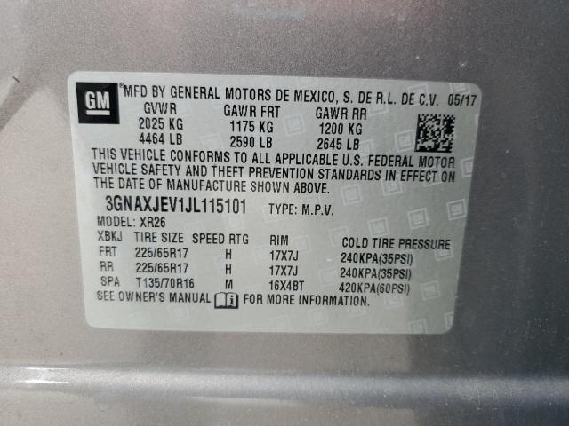 2018 CHEVROLET EQUINOX LT - 3GNAXJEV1JL115101