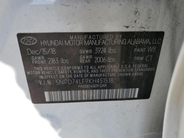 2019 HYUNDAI ELANTRA SE - 5NPD74LF9KH451518