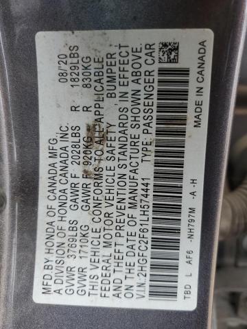 2020 HONDA CIVIC LX - 2HGFC2F61LH574441