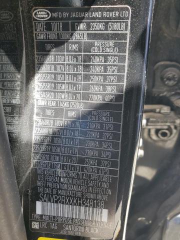 2019 LAND ROVER RANGE ROVER EVOQUE SE SALVP2RXXKH348138