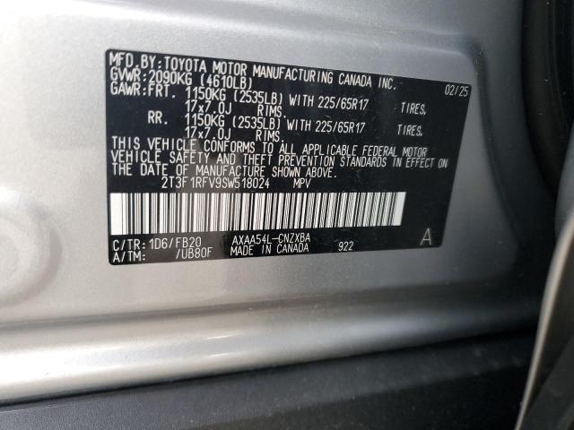 2025 TOYOTA RAV4 LE - 2T3F1RFV9SW518024