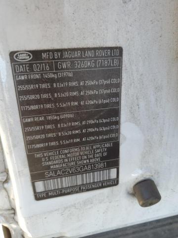 2016 LAND ROVER LR4 SALAC2V63GA813981