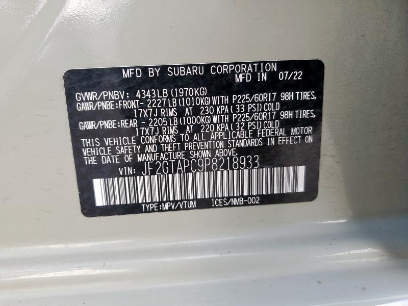 2023 SUBARU CROSSTREK - JF2GTAPC9P8218933