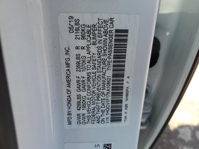 2019 HONDA ACCORD LX - 1HGCV1F17KA108621