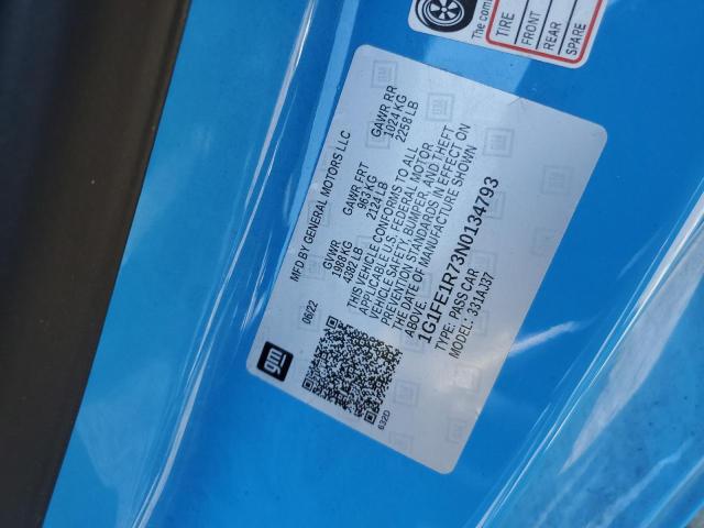 2022 CHEVROLET CAMARO LT1 1G1FE1R73N0134793