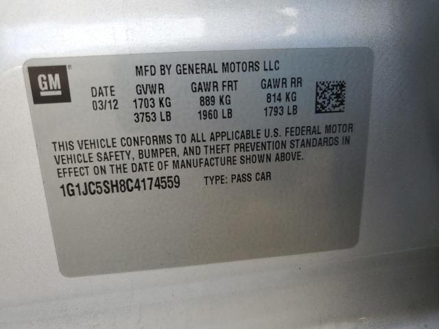 2012 CHEVROLET SONIC LT - 1G1JC5SH8C4174559