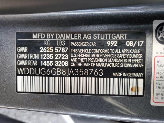 2018 MERCEDES-BENZ S 450 WDDUG6GB8JA358763
