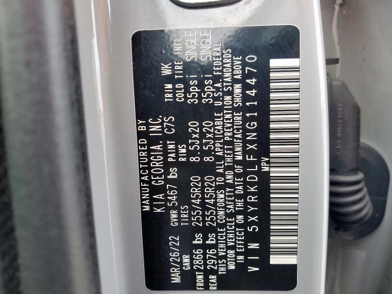 2022 KIA SORENTO SX - 5XYRKDLFXNG114470