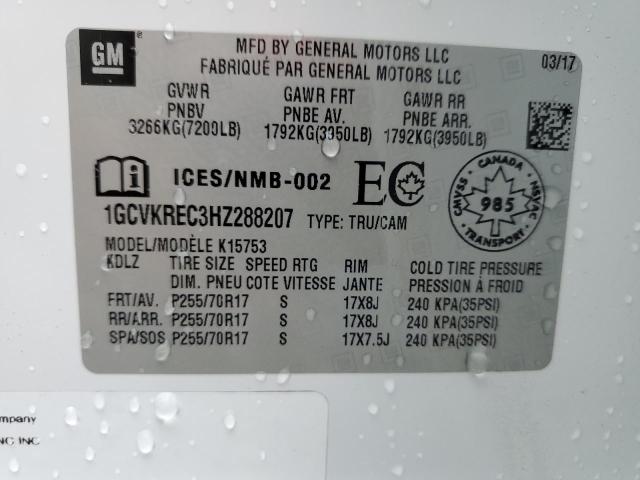 2017 CHEVROLET SILVERADO - 1GCVKREC3HZ288207