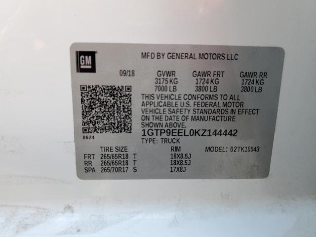 2019 GMC SIERRA K15 - 1GTP9EEL0KZ144442