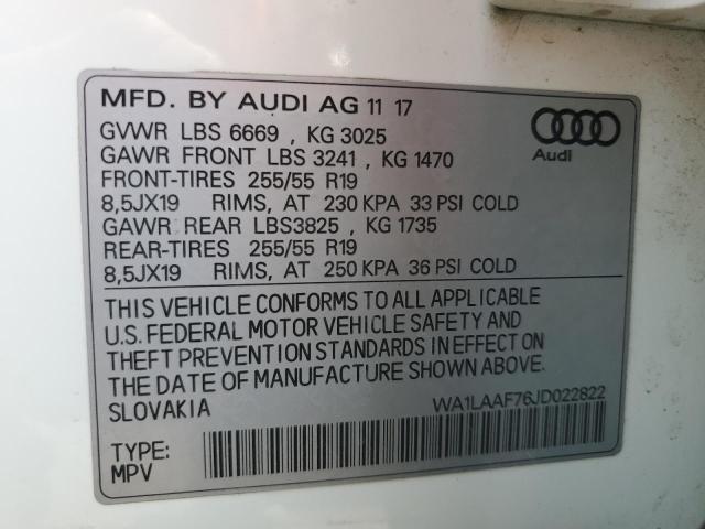 2018 AUDI Q7 PREMIUM - WA1LAAF76JD022822
