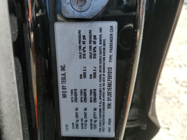 2020 TESLA MODEL 3 5YJ3E1EA8LF591013