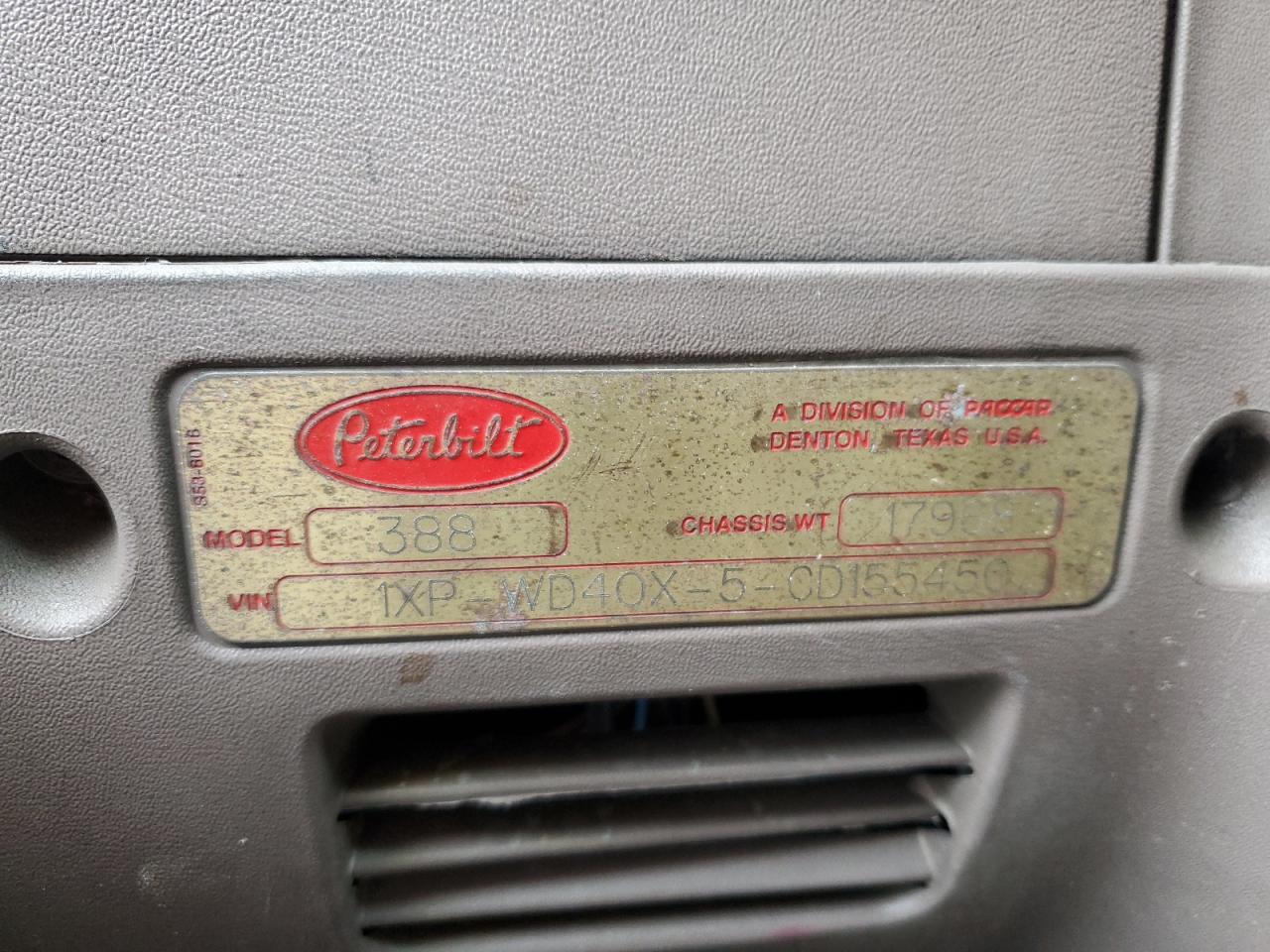 Lot #3179413513 2012 PETERBILT 388