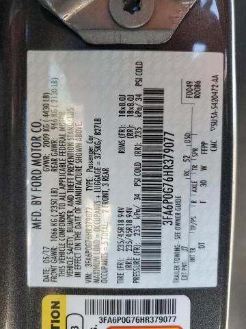 2017 FORD FUSION S - 3FA6P0G76HR379077