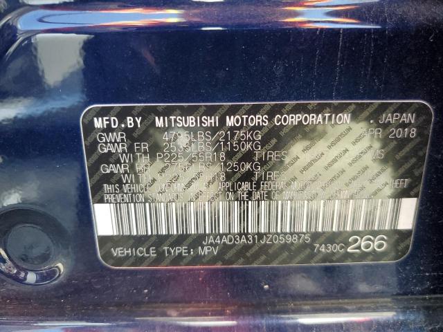 2018 MITSUBISHI OUTLANDER - JA4AD3A31JZ059875