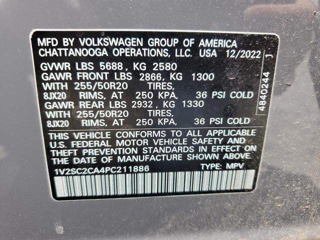 2023 VOLKSWAGEN ATLAS CROS - 1V2SC2CA4PC211886