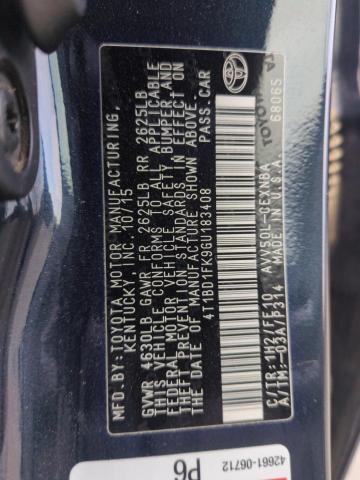 2016 TOYOTA CAMRY HYBR - 4T1BD1FK9GU183408