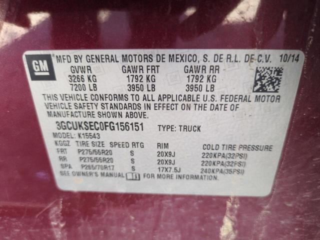 2015 CHEVROLET SILVERADO - 3GCUKSEC0FG156151