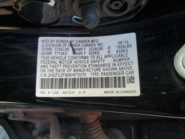 2019 HONDA CIVIC SPOR - 2HGFC2F86KH570370